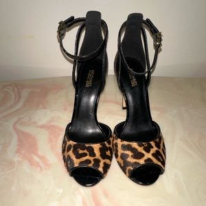 Michael Kors Animal Print Peeptoe Heels